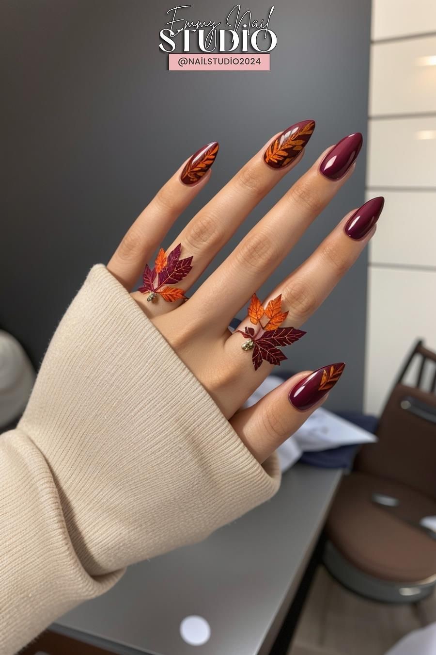 Fall Acrylic Nails Autumn Nail Inspiration Manicure Nail Designs Dark Pink Nails Nails Inspiration Fall Acrylic Nails Pink Acrylic Nails Autumn Nails