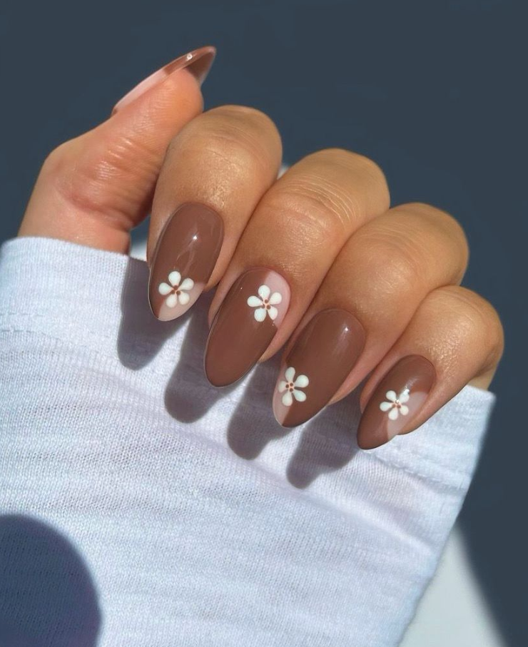 Fall Almond Shaped Nails Simple Nails Brown Nails Design Gel Nails Short Acrylic Nails Designs Fall Acrylic Nails Casual Nails