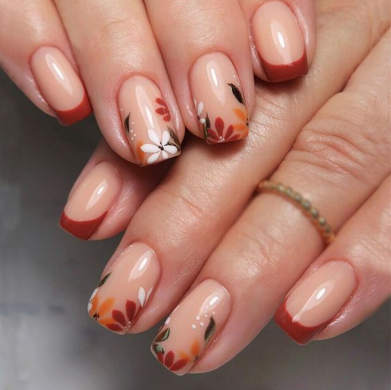 Floral Nails Gel Nails Stylish Nails SImple Nails Nail Designs Nail Colors