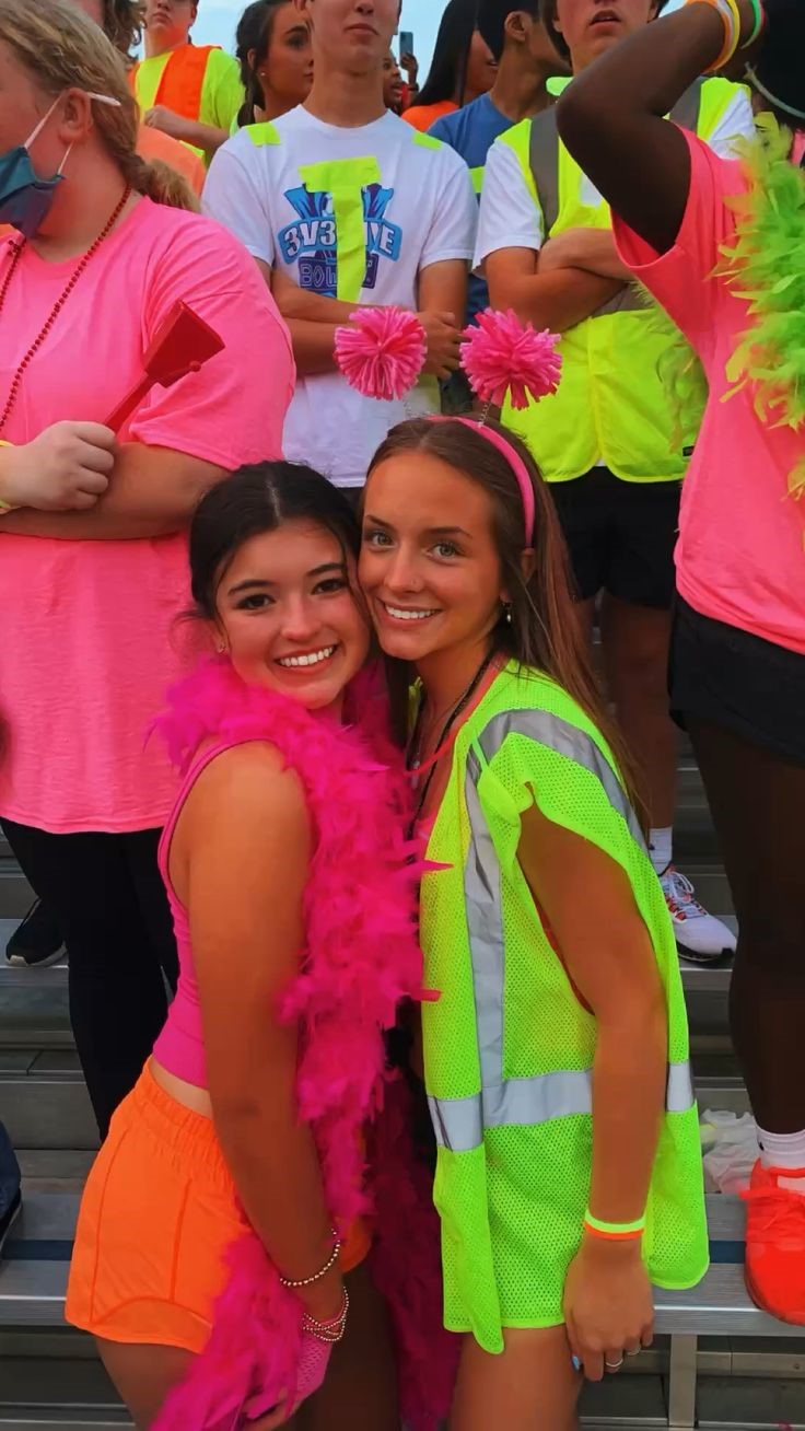 Football Game Outfit Glow Party Outfit Football Season Outfits Spirit Week Outfits Neon Outfits Neon Party Outfits