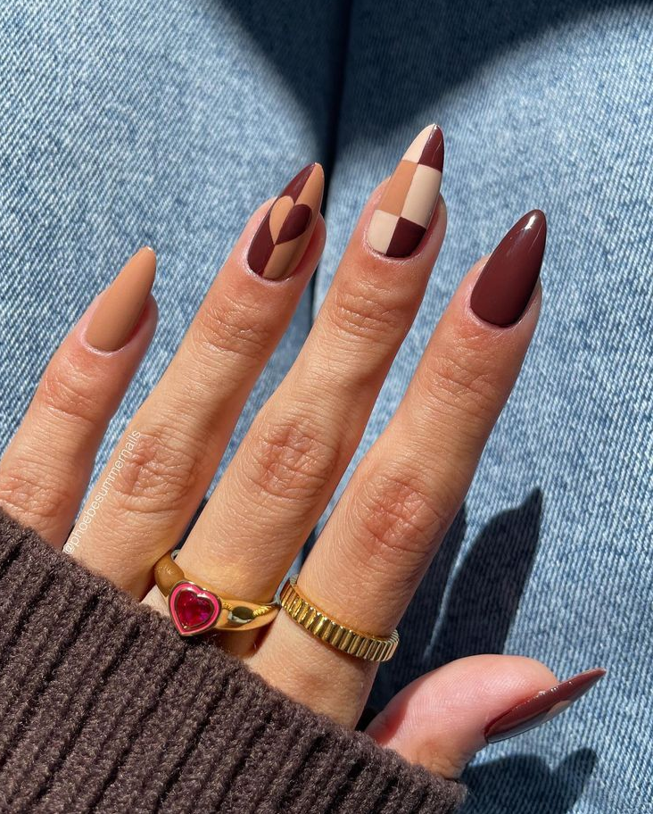 Gorgeous Almond Fall Nail Ideas For A Chic Seasonal Look Stylish Nails Nail Designs Gel Nails Nail Art Winter Nails Simple Nails