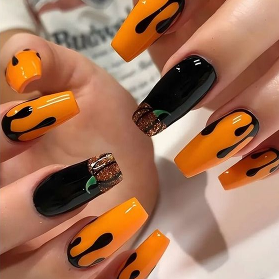 Halloween Acrylic Nails Acrylic Nails Halloween Nails Nail Art Nail Designs Halloween Nail Designs