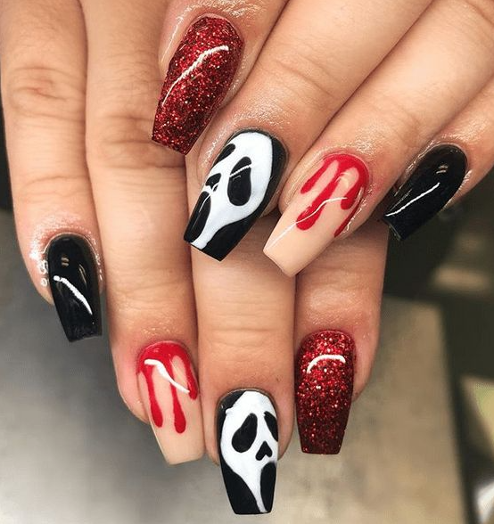 Halloween Nails Halloween Acrylic Nails Halloween Nail Designs Nail Designs Nail Art Halloween Nails Diy