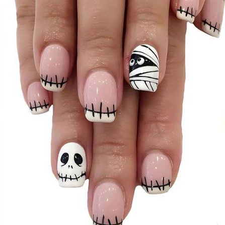 Halloween Nails Halloween Nails Diy Skull Nails Halloween Nail Designs Nail Art Nail Designs