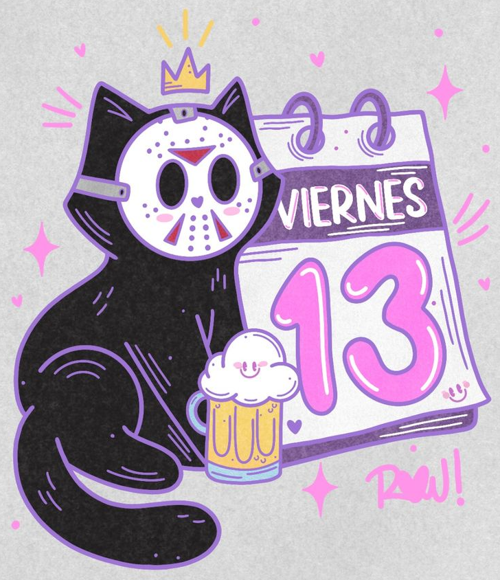 Happy Friday The 13th Cute Doodles Drawings Happy Birthday Illustration Birthday Illustration Cute Doodles Friday The 13th