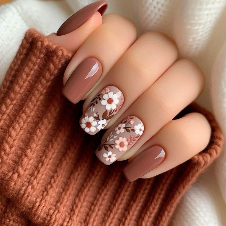 Nail Art Nail Designs Brown Nails Design Boho Nails Floral Nails Stylish Nails Art