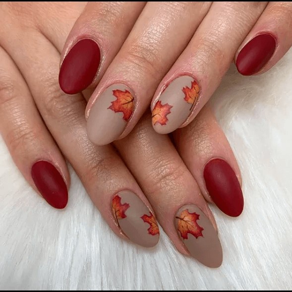 Nail Art Nail Designs Nail Colors Fall Leaves Nail Art Fall Nail Art Fall Gel Nails