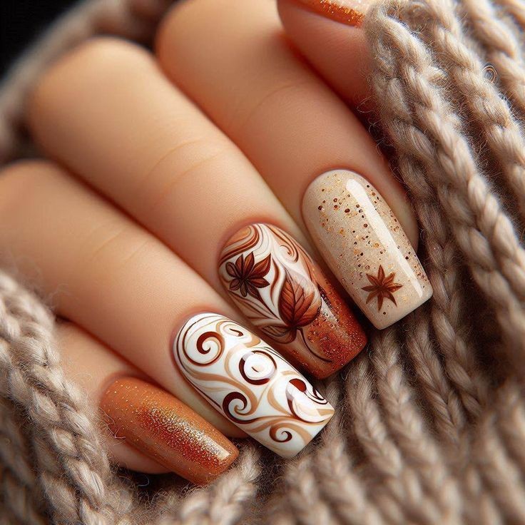 Nail Art Nail Designs Thanksgiving Nails Autumn Nails Pumpkin Nails Stylish Nails