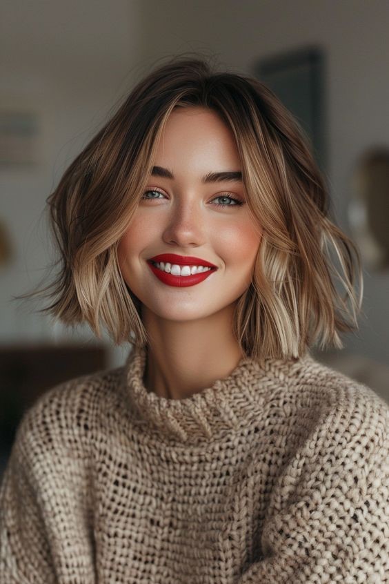 Shoulder Length Fall Hair 2024 Styles Featuring Color Blonde, Red And Brunette Trends With Fresh Cuts And Color Ideas