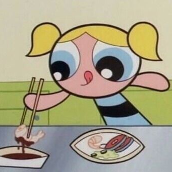 Sushi Love Powerpuff Bubbles Powerpuff Cartoon Wallpaper Vintage Cartoon Cartoon Pics Cute Cartoon Wallpapers