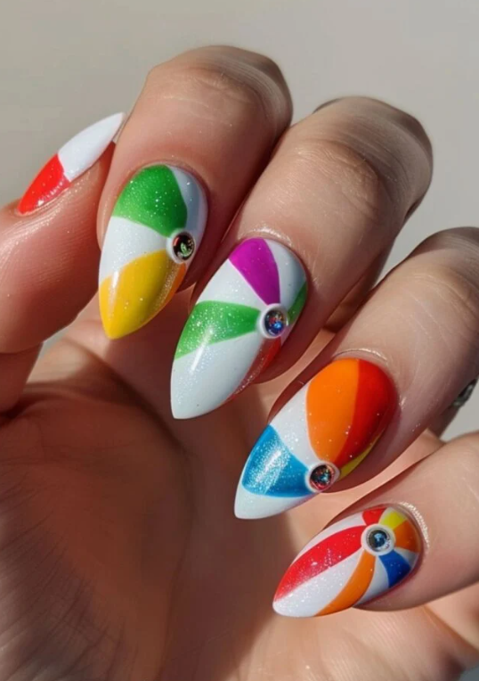 Beach Ball Nails