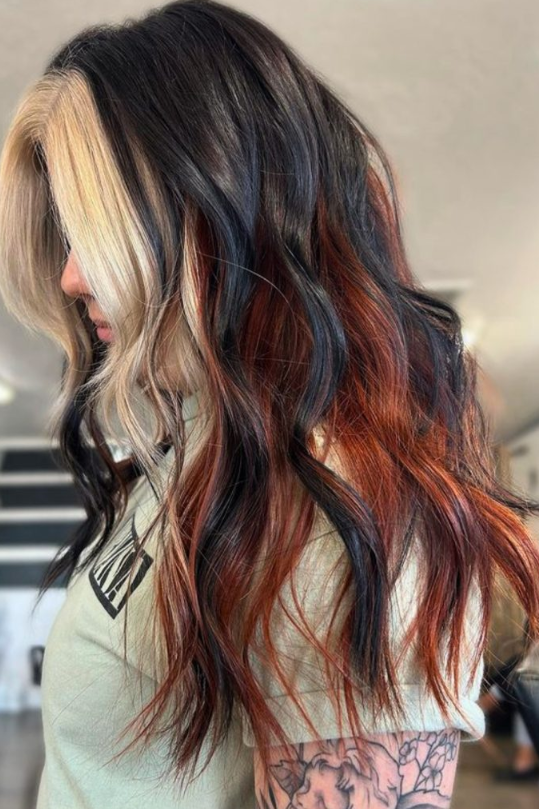 Bold Front Blonde With Fiery Tips