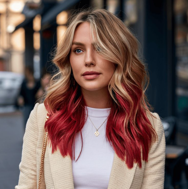 Bold And Beautiful Red Tipped Blonde