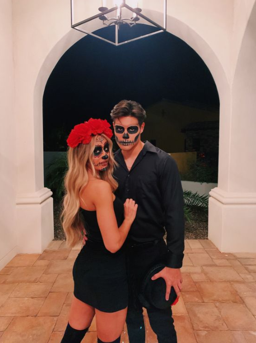 Couple Halloween Costume With Spooky Makeup