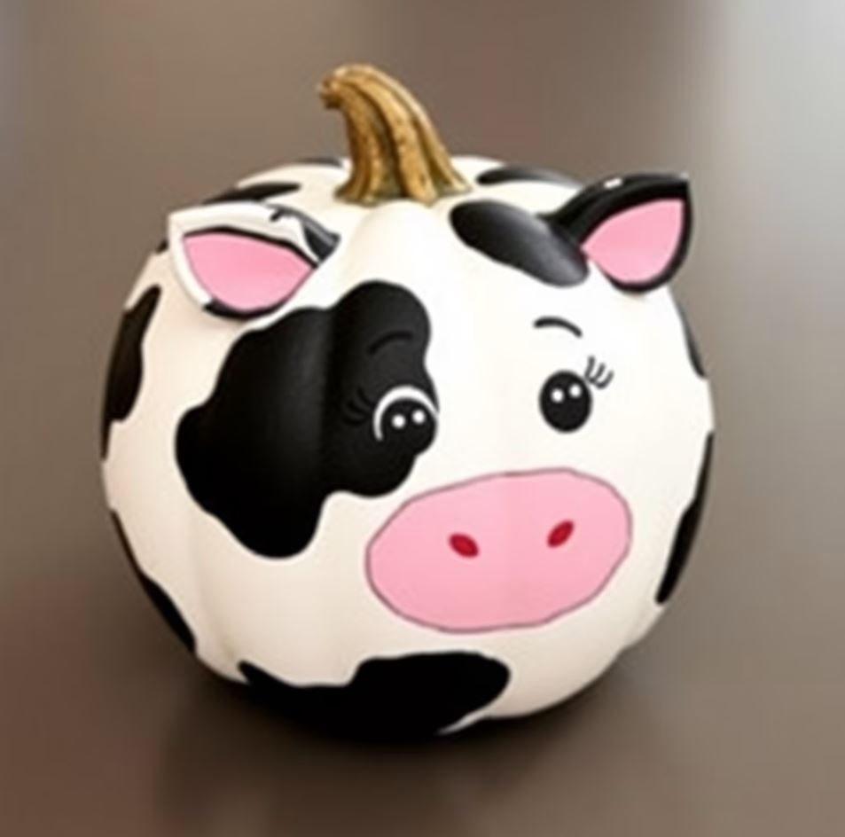 Cute Cow Pumpkin Photo