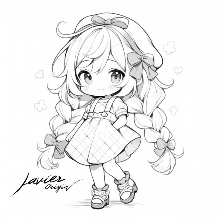 Dibujo De Niña Chibi Dibujo Chibi Bonito De Niña Para Colorear Cute Drawings Chibi Coloring Book Art Drawings Coloring Pages Sketches