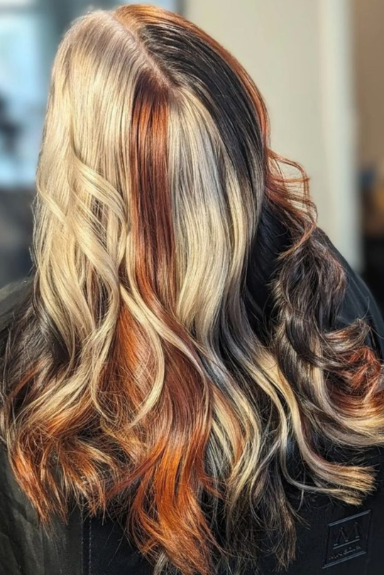 Fiery Copper And Blonde Waves