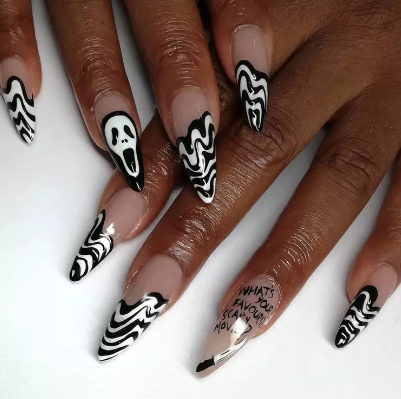 Ghostface Nail Art