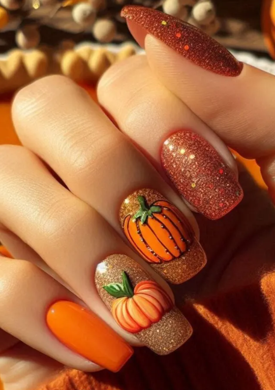 Pumpkin Nails