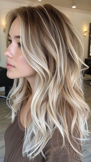 Sun Kissed Blonde With Root Shadow