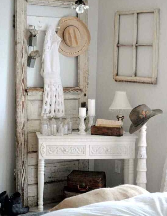 The Nook With An Old Door Frame That Becomes Cloth Rack