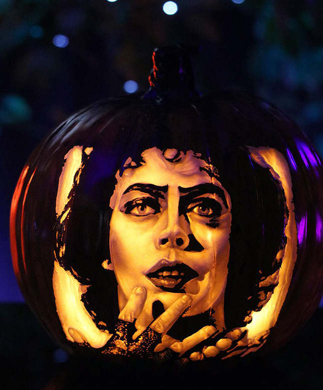 This Pumpkin Will Leave You In Anticipation. I Just Finished This Carving Of Frank N Furter On A 9 Inch Foam Pumpkin