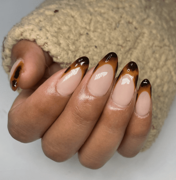 Torti Shell French Mani For Fall