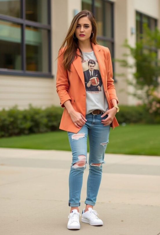 Vintage Blazer And Graphic Tee Ideas